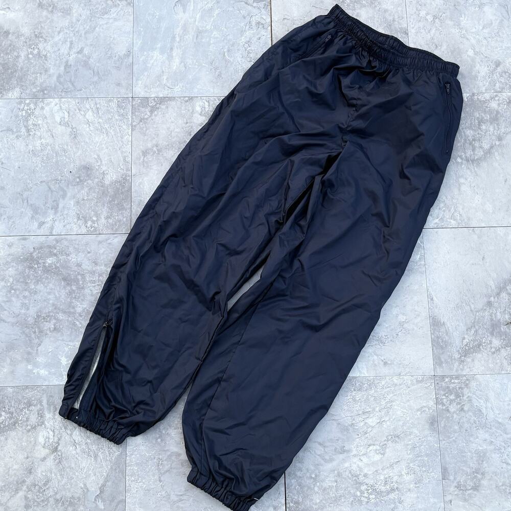 Vintage 90s / 2000s Nike Silver Tag Navy Blue Track Pants with Zipper Cuffs